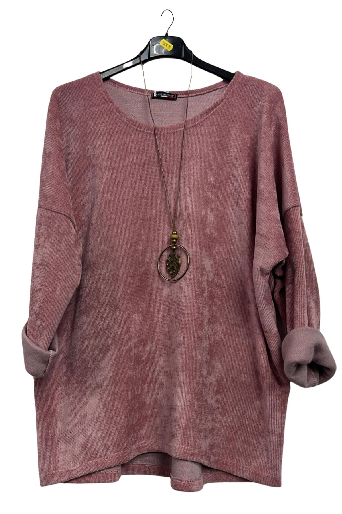 Plain Knitted Dropped Shoulders Top
