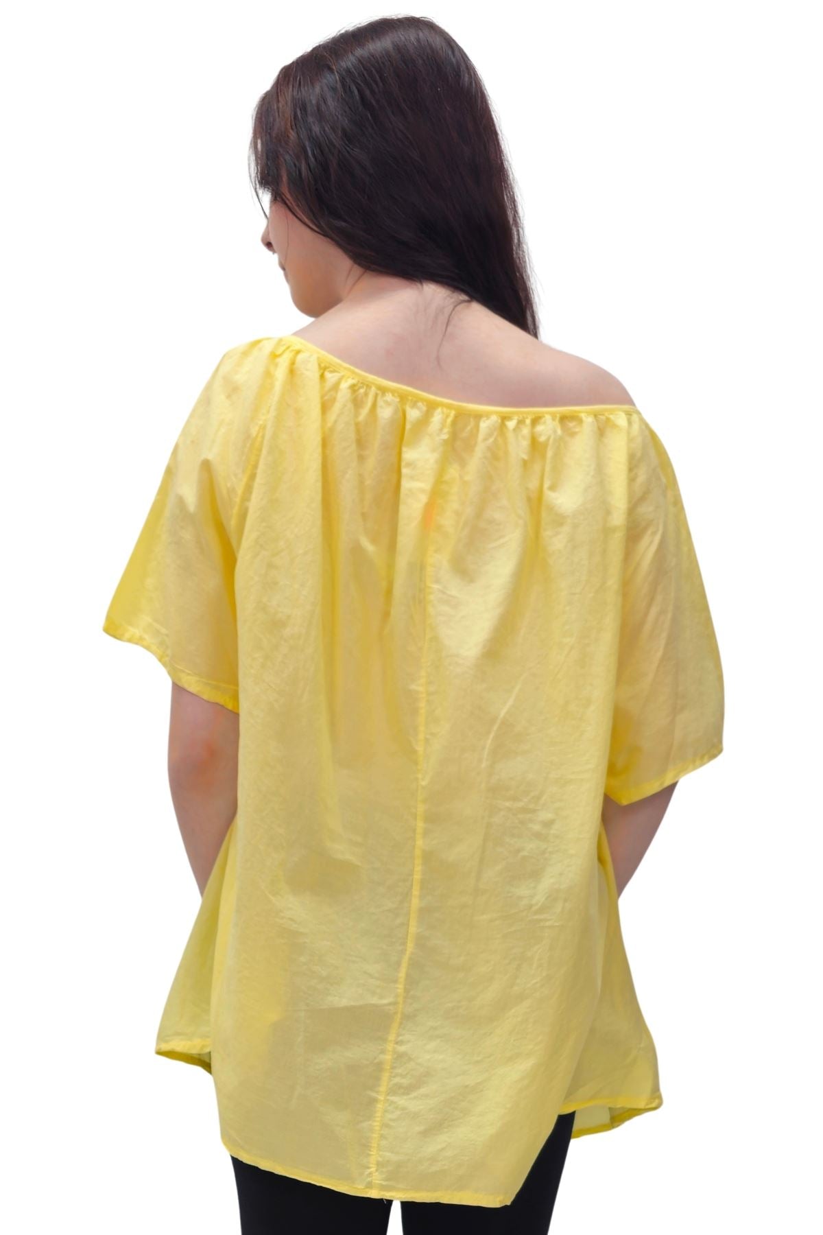 Plain Lace Tie Detailing Cotton Top