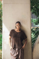 Crocheted Openwork Design Tunic Cotton Top