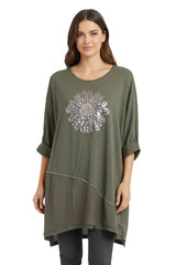 oversized floral pattern top