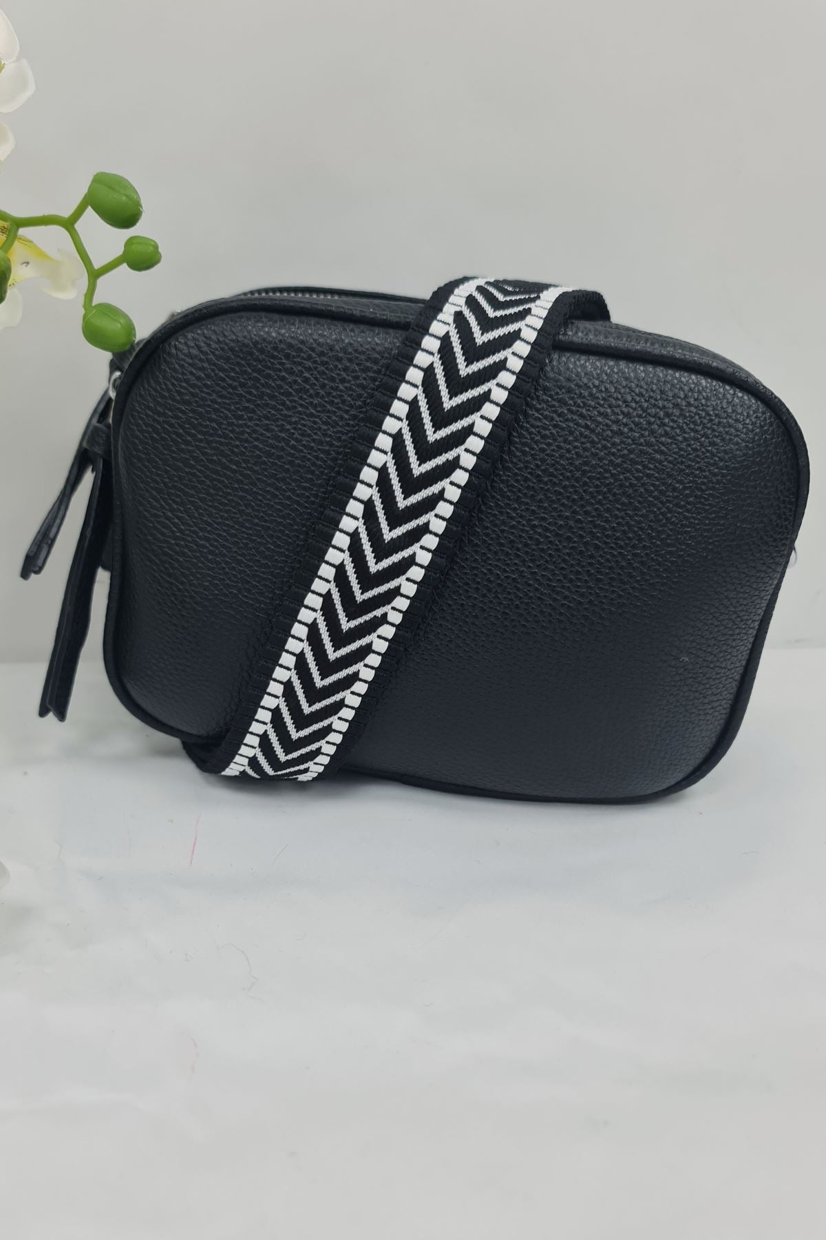 Textured Strap Crossbody Bag