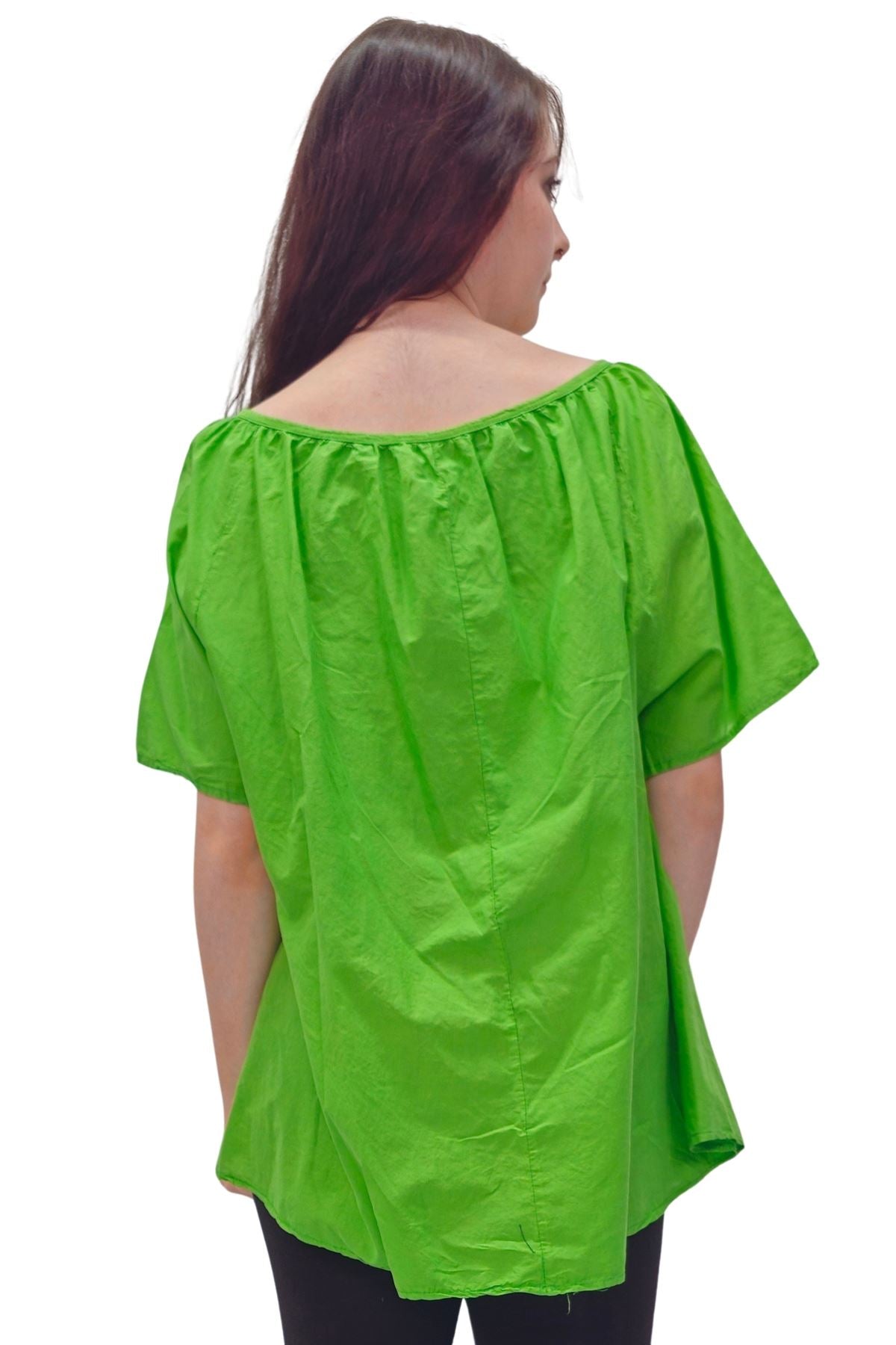 Plain Lace Tie Detailing Cotton Top