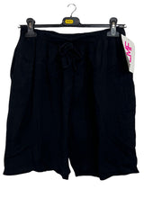 Plain Drawstring Waist Side Pockets Cotton Shorts