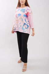 Tie Dye Heart Print Top