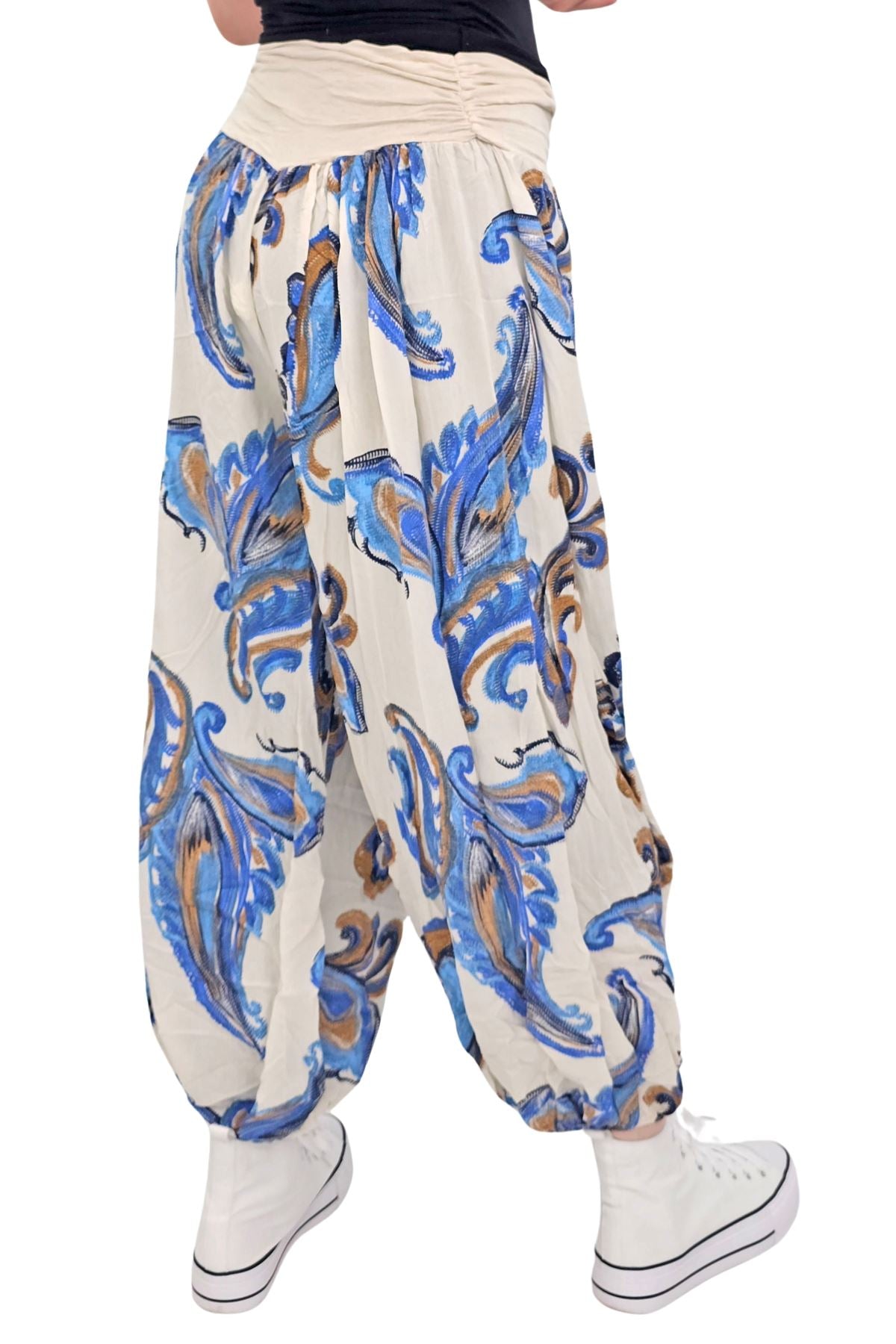 Baroque Paisley Print Baggy Harem Style Trousers