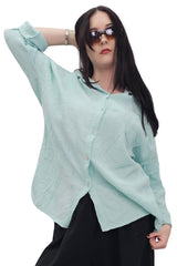 Plain Button Up Pocket Cotton Shirt