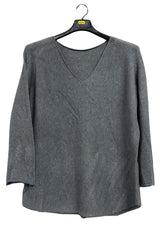 Plain Soft Knitwear Round Hemline Top