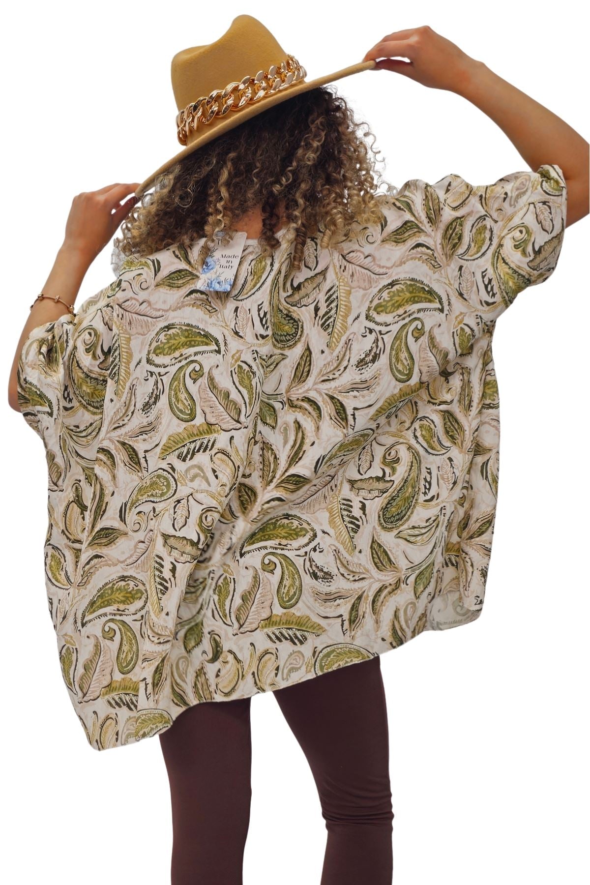 Paisley Print Oversized Tunic Top