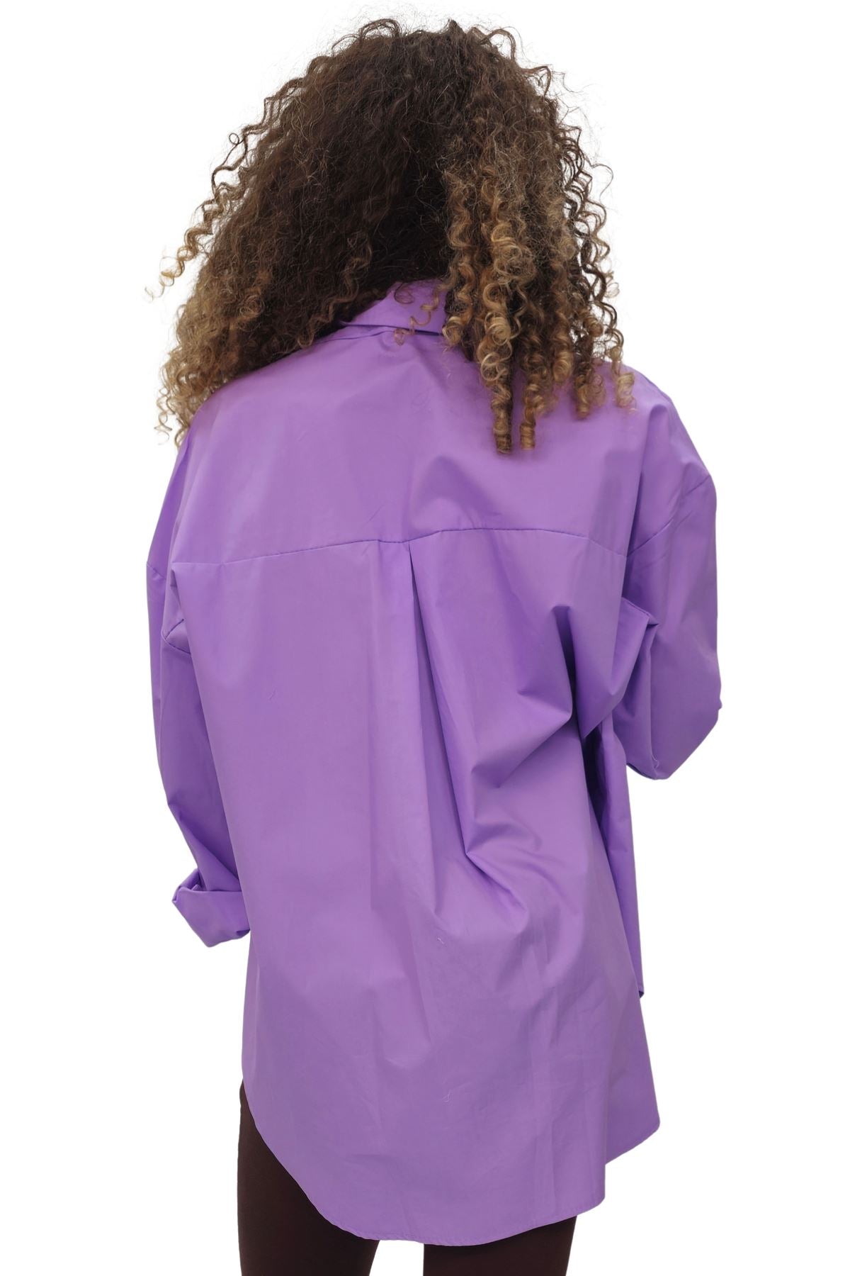 Flower Applique Pattern High Low Hem Shirt