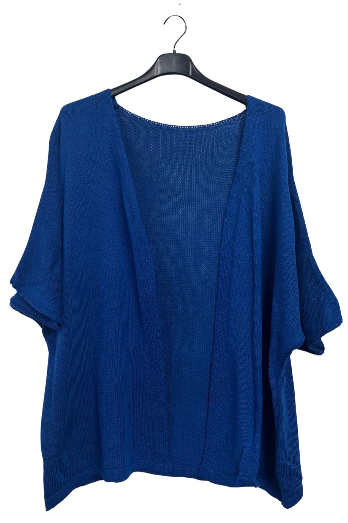 Plain Knitted Drape Cotton Cardigan