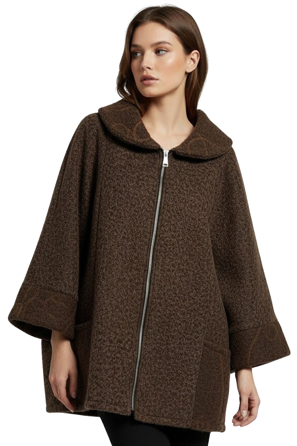 Abstract Swirl Pattern Front Zip Up Jacket