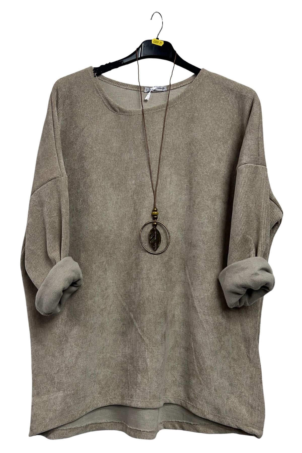 Plain Knitted Dropped Shoulders Top