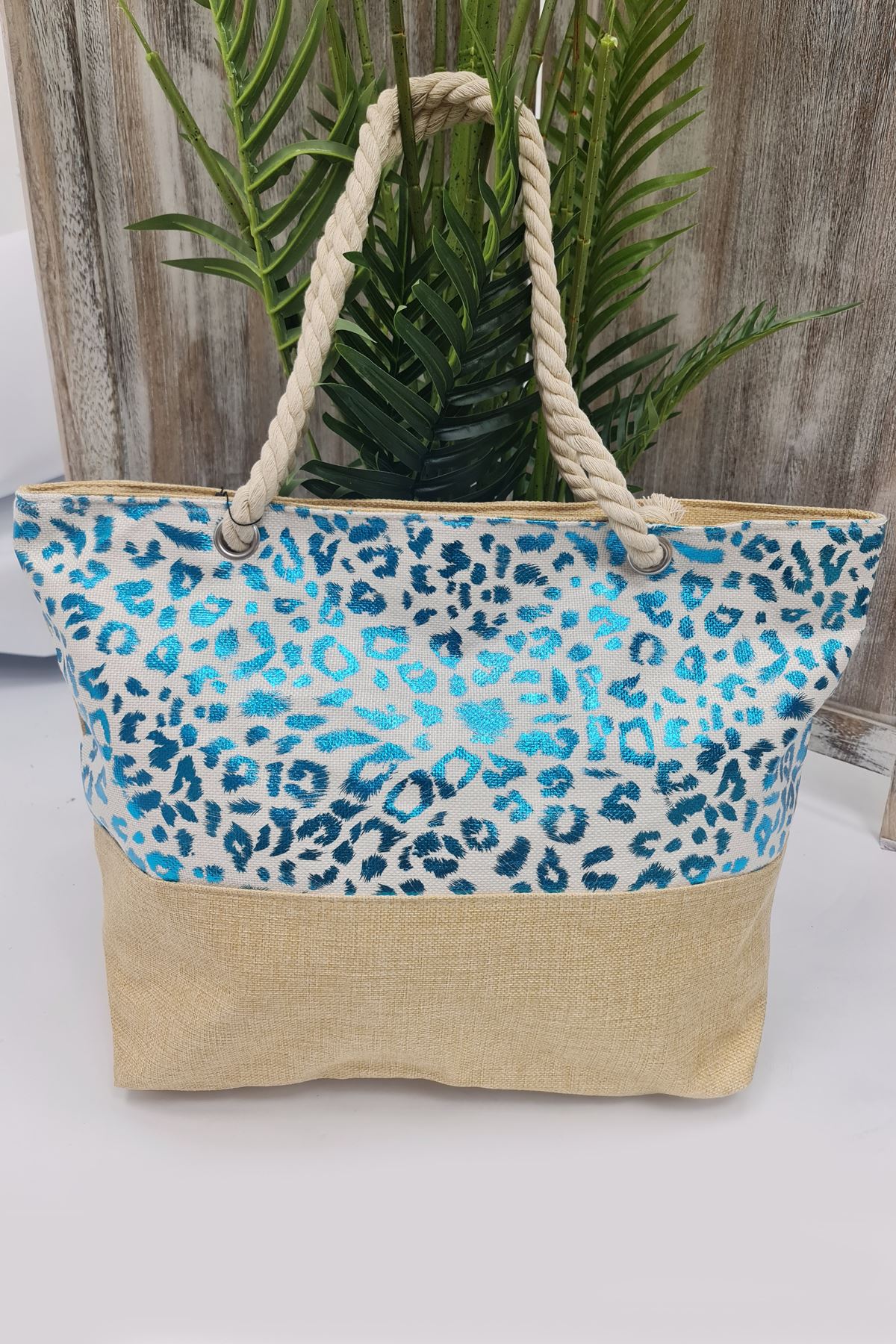 Leopard Pattern Two Handle Shoulder Bag
