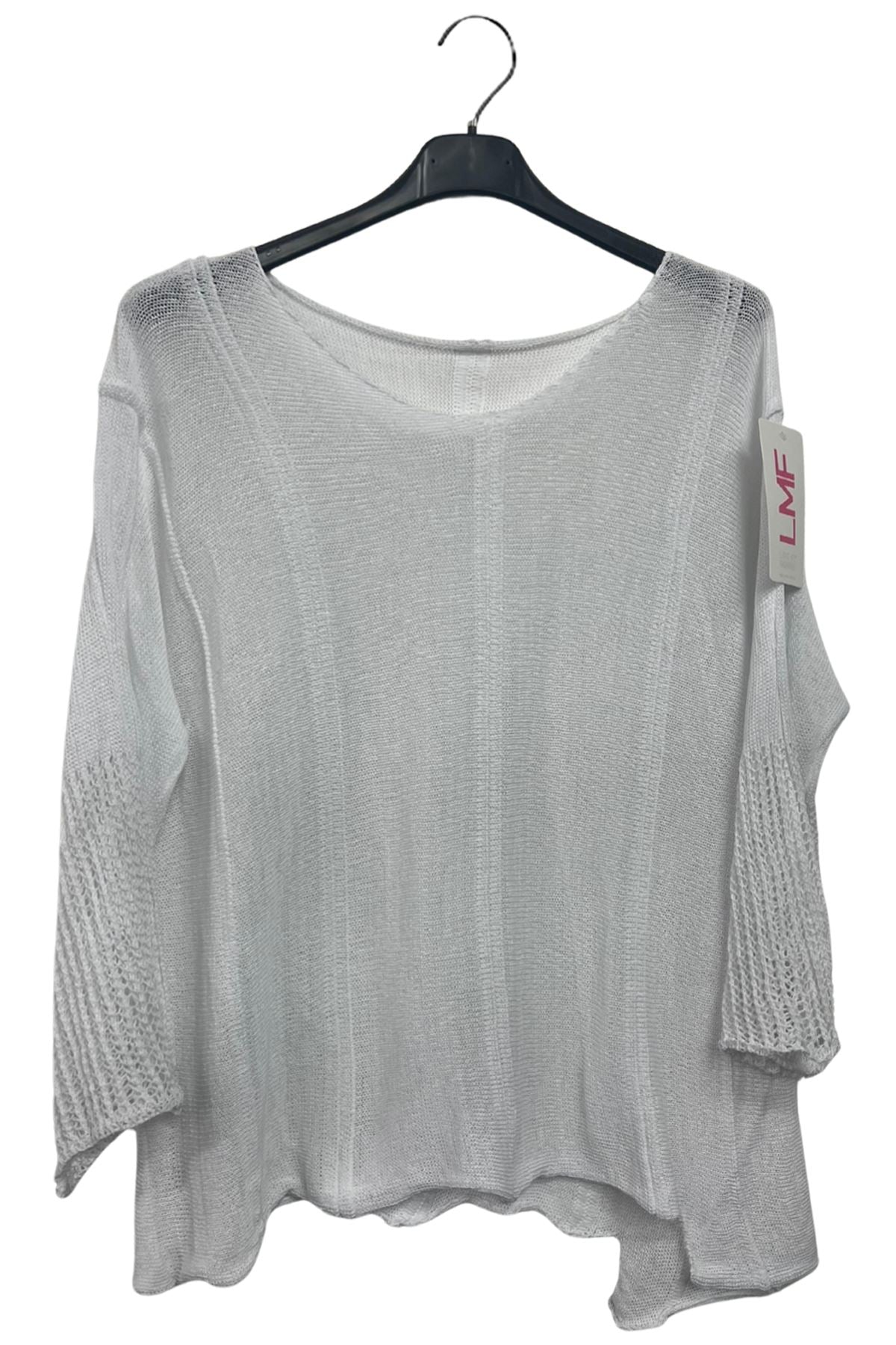 Plain Knit Style Oversized Batwing Cotton Top