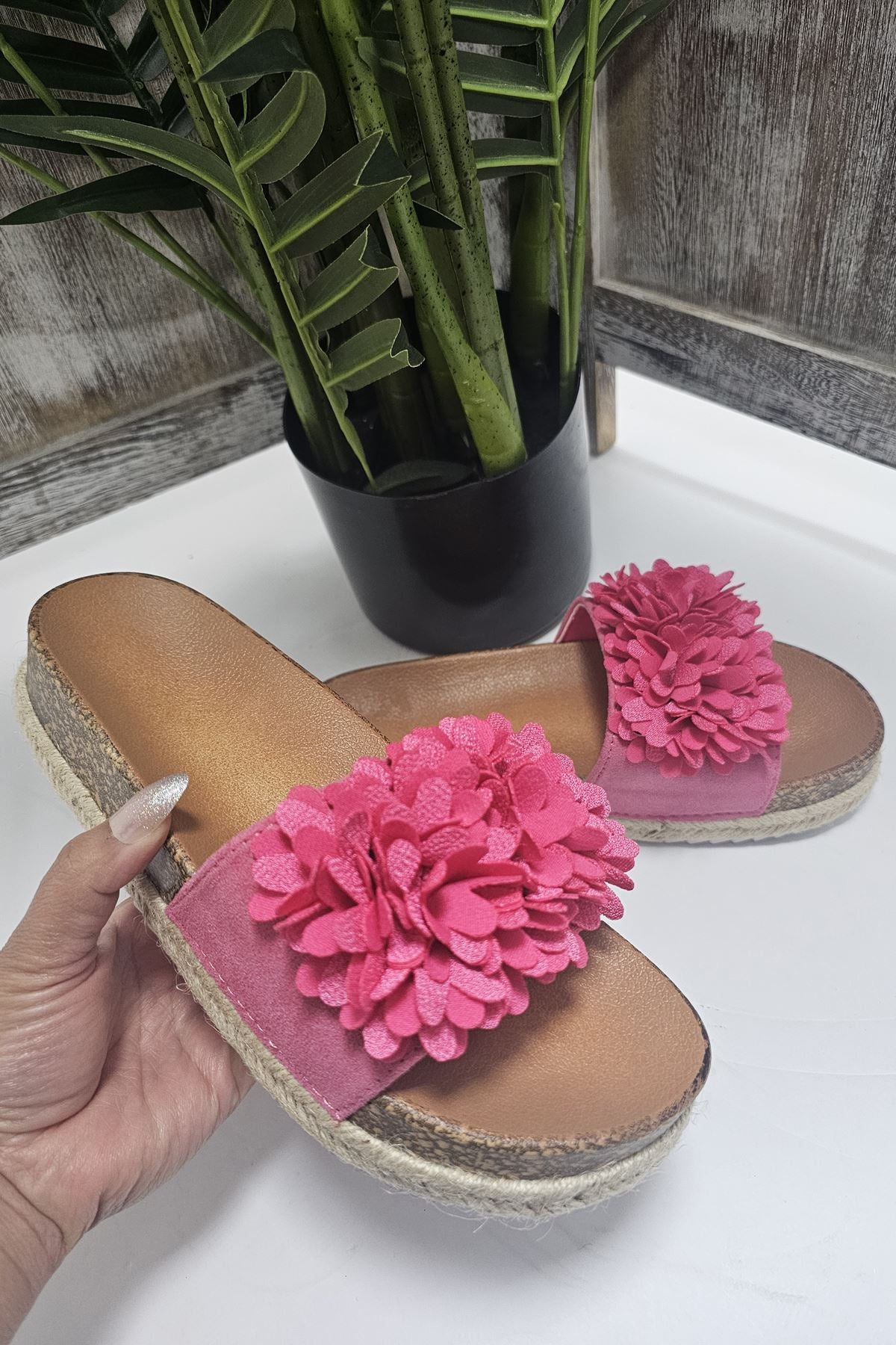 Floral Embellished Espadrille Slider