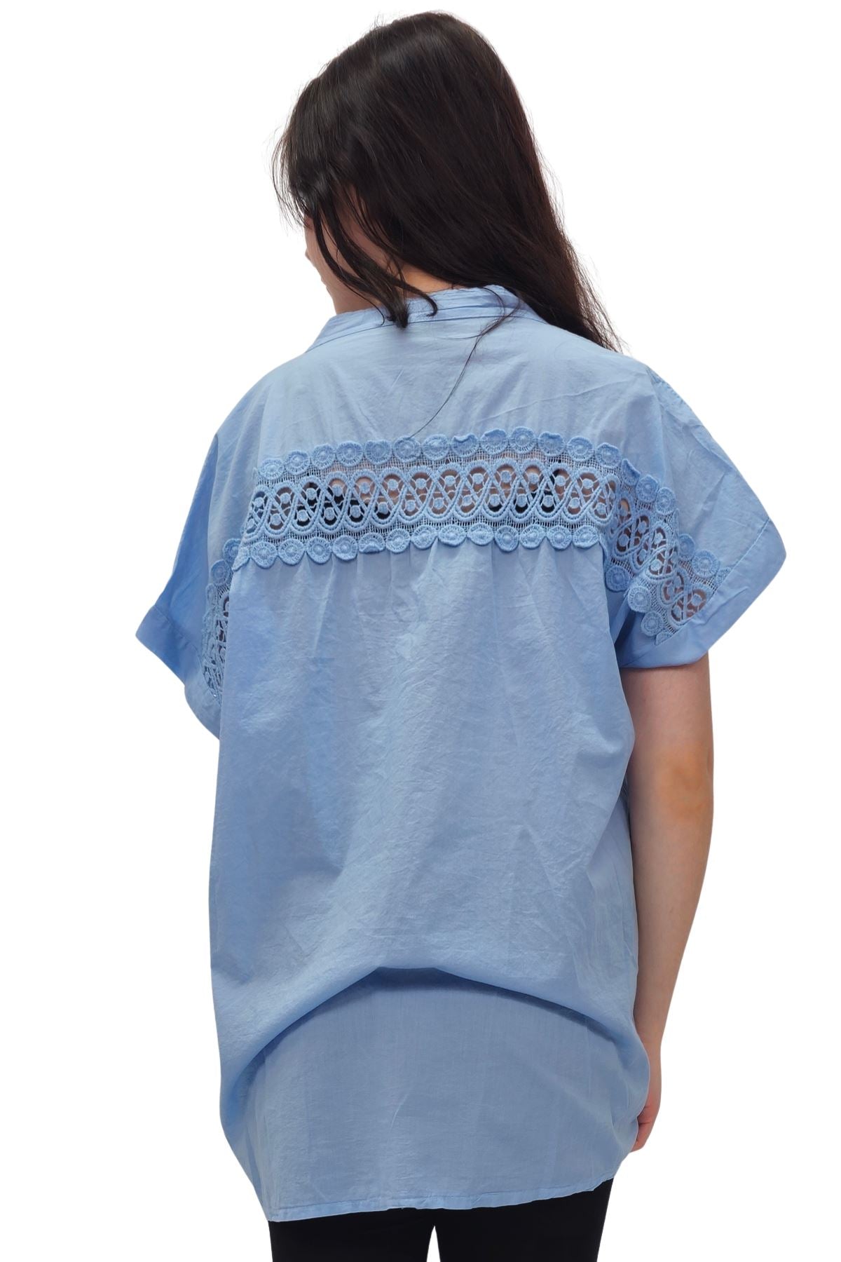 Plain Button-Down Front Cotton Shirt
