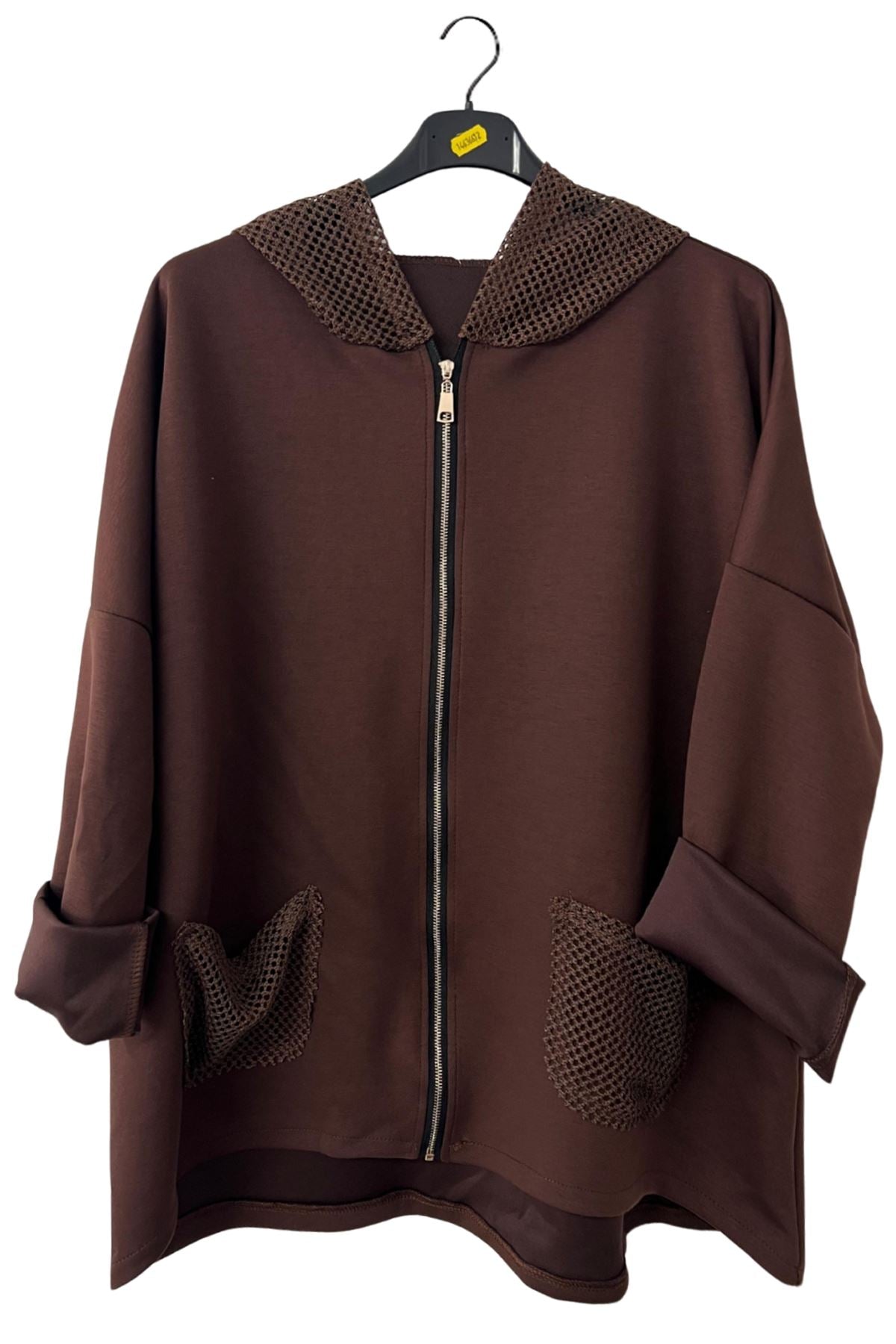 Plain Front Closure Zipper Hoodie