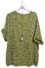 Giraffe Print Necklace Cotton Top