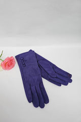 Soft Feel Button Detail Hem Gloves