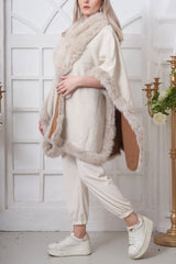 Plain Faux Fur Poncho