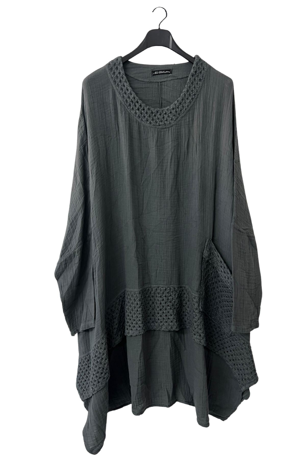 Plain Crochet Lace Detailing Cotton Top