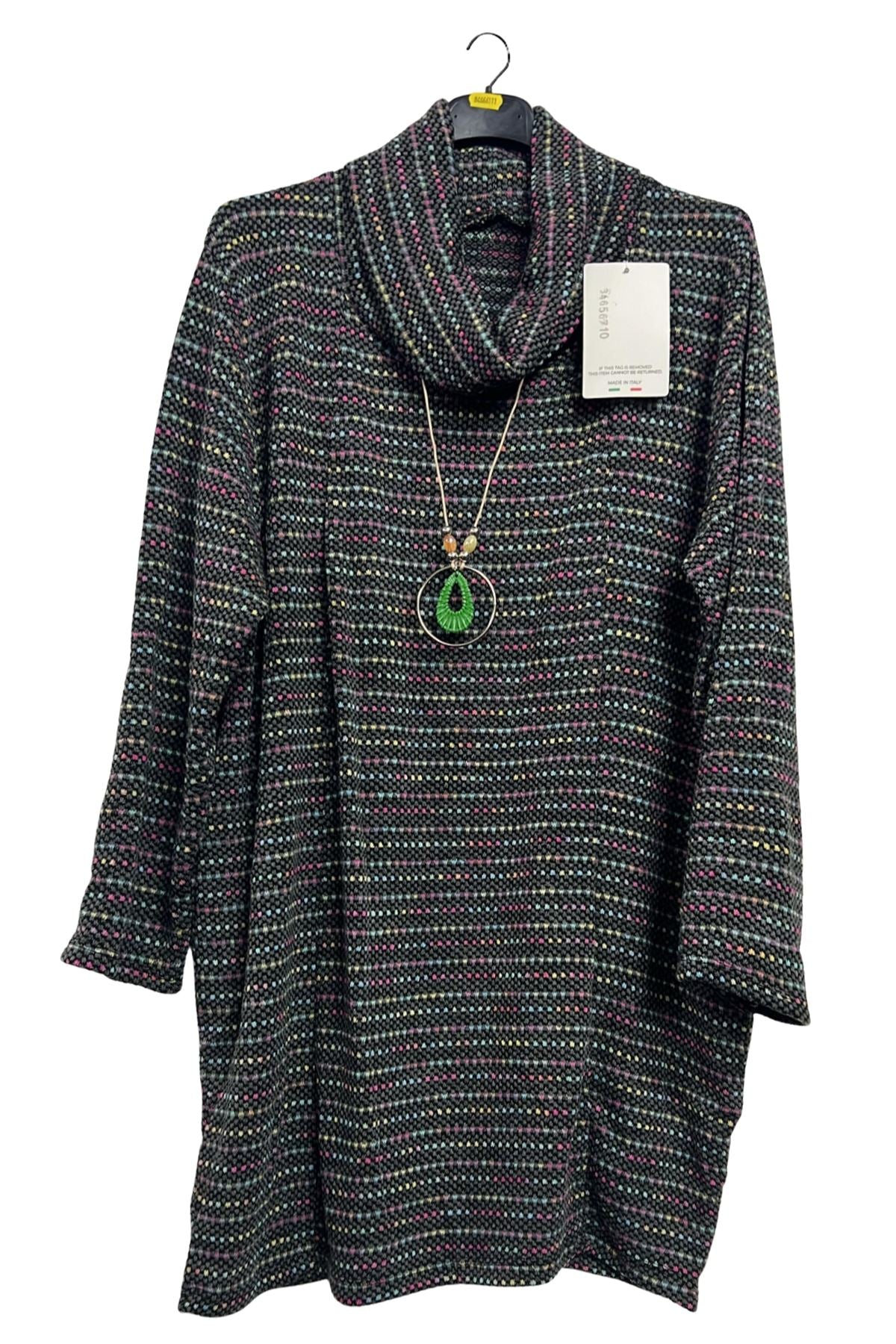 multicoloured dotted stripes top