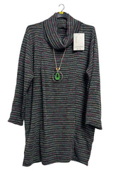 multicoloured dotted stripes top