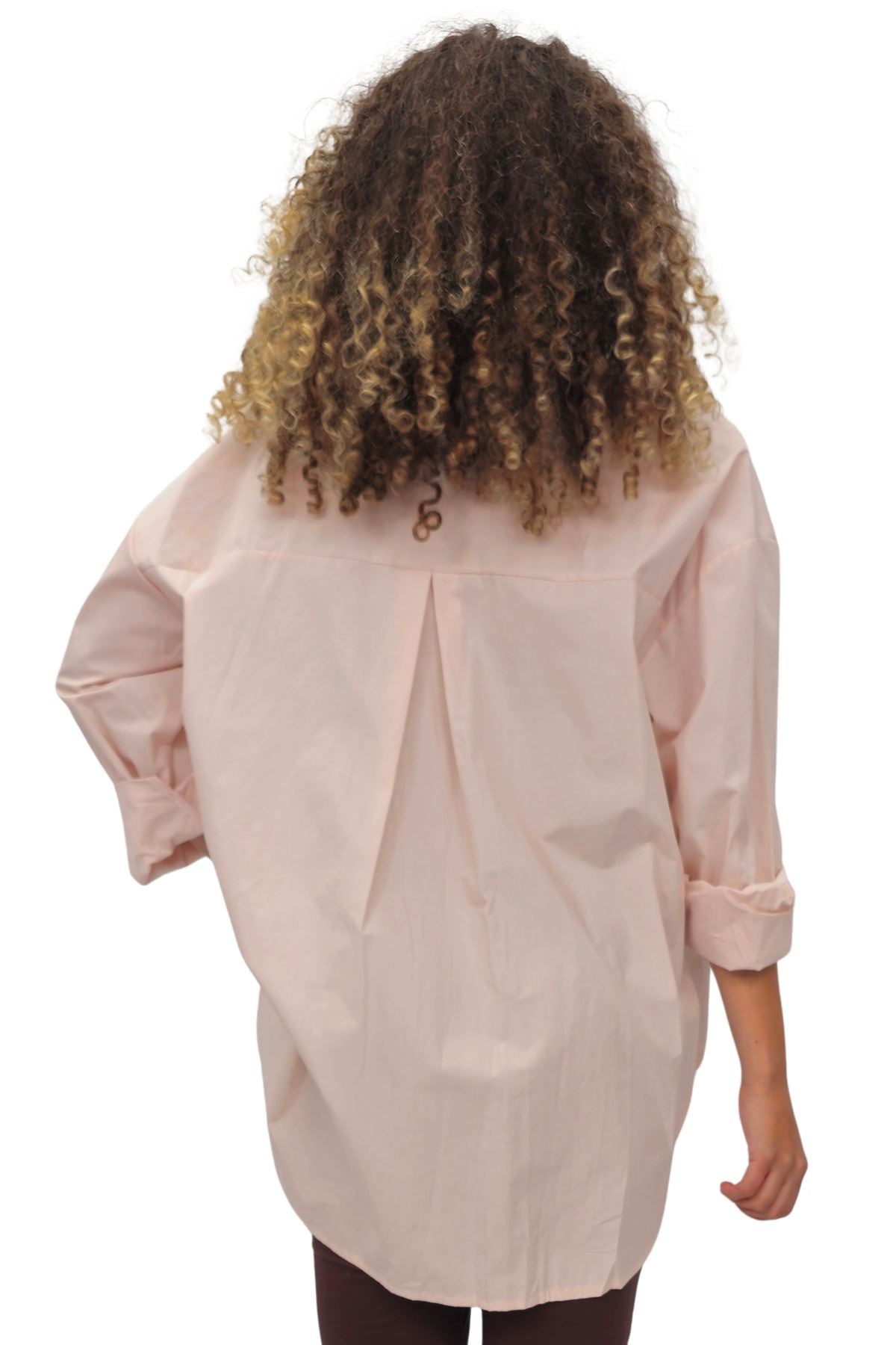 Flower Applique Pattern High Low Hem Shirt