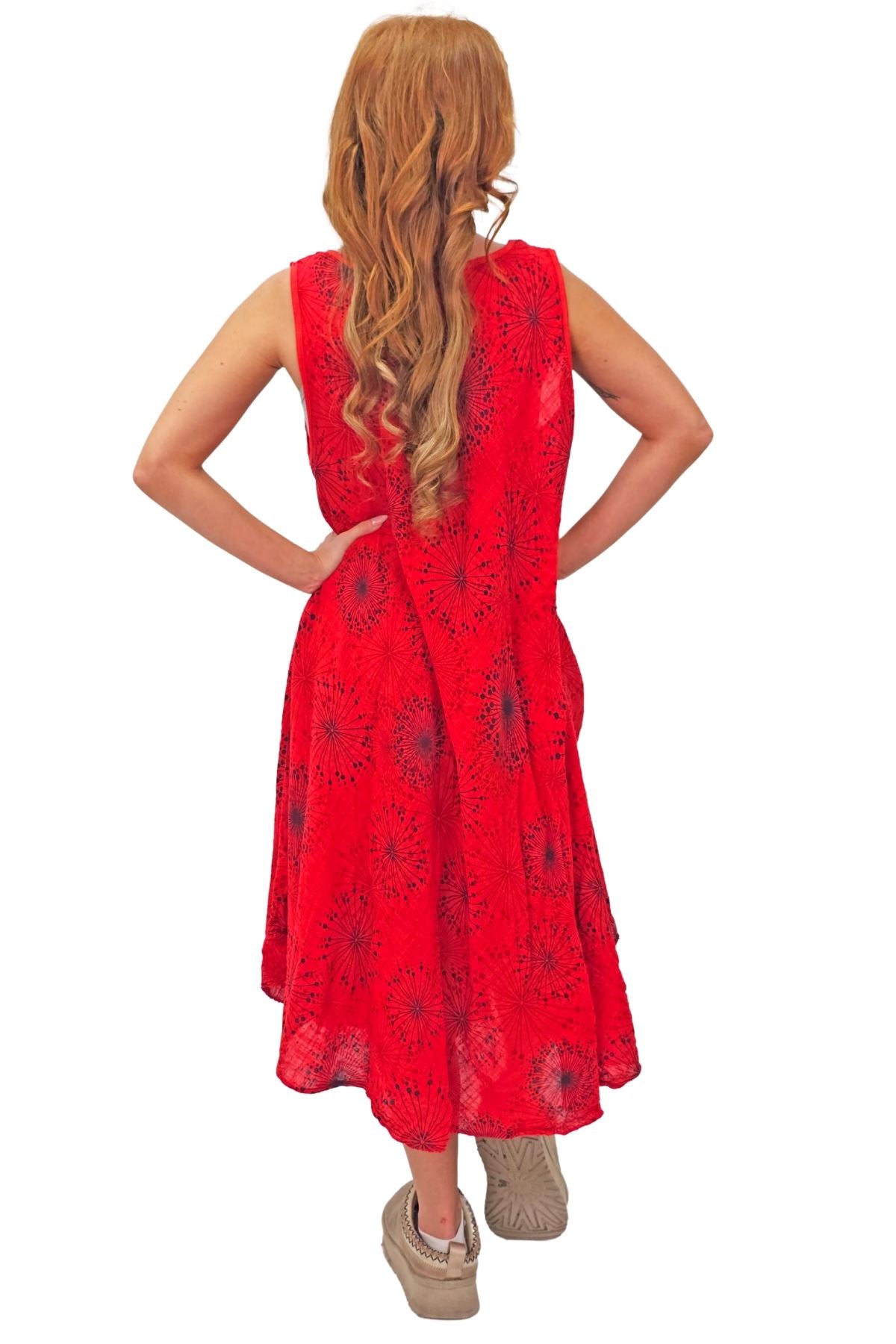 Abstract Firework Print Cotton Dress