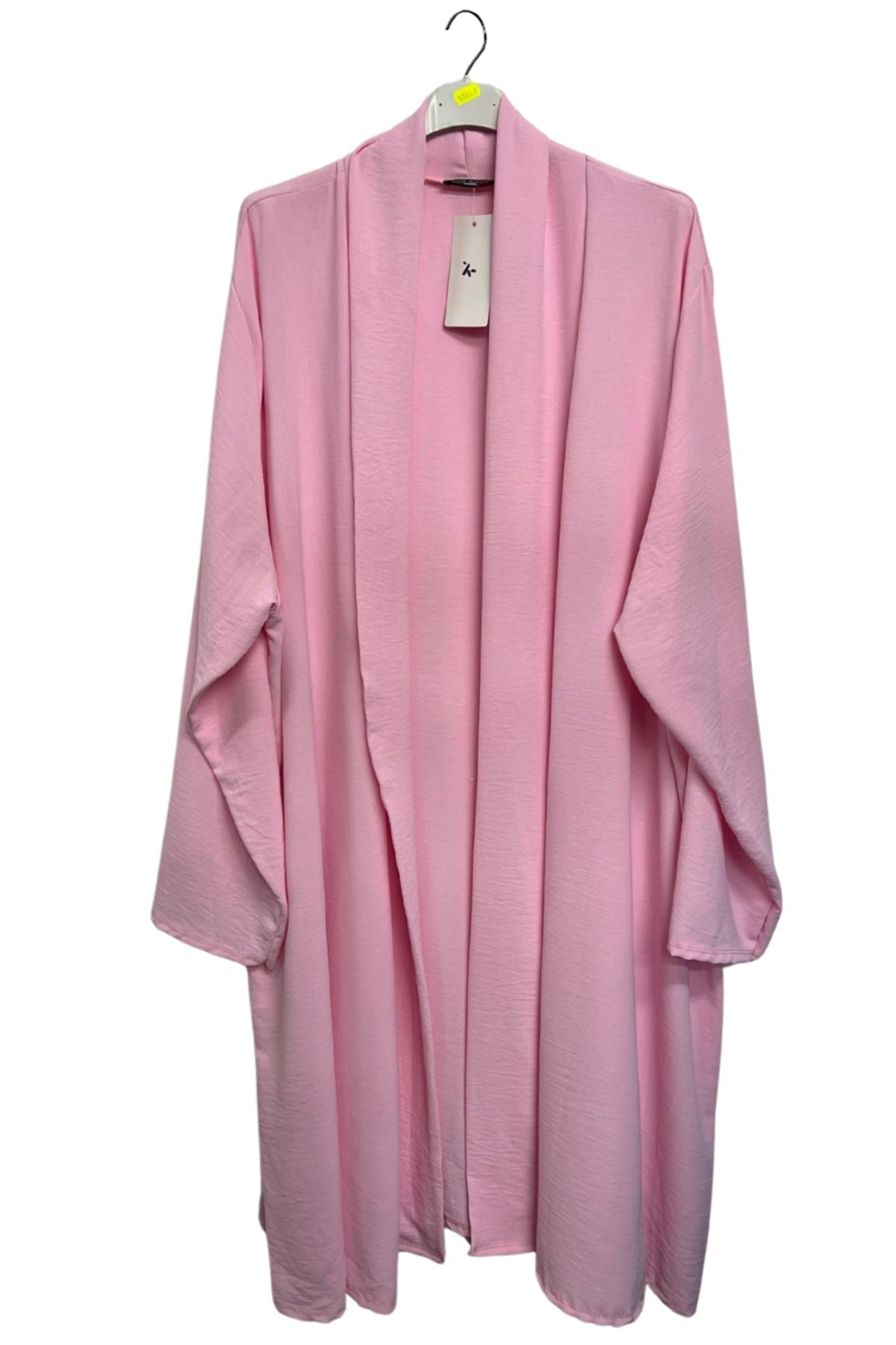 Plain Open-Front Design Long Cardigan