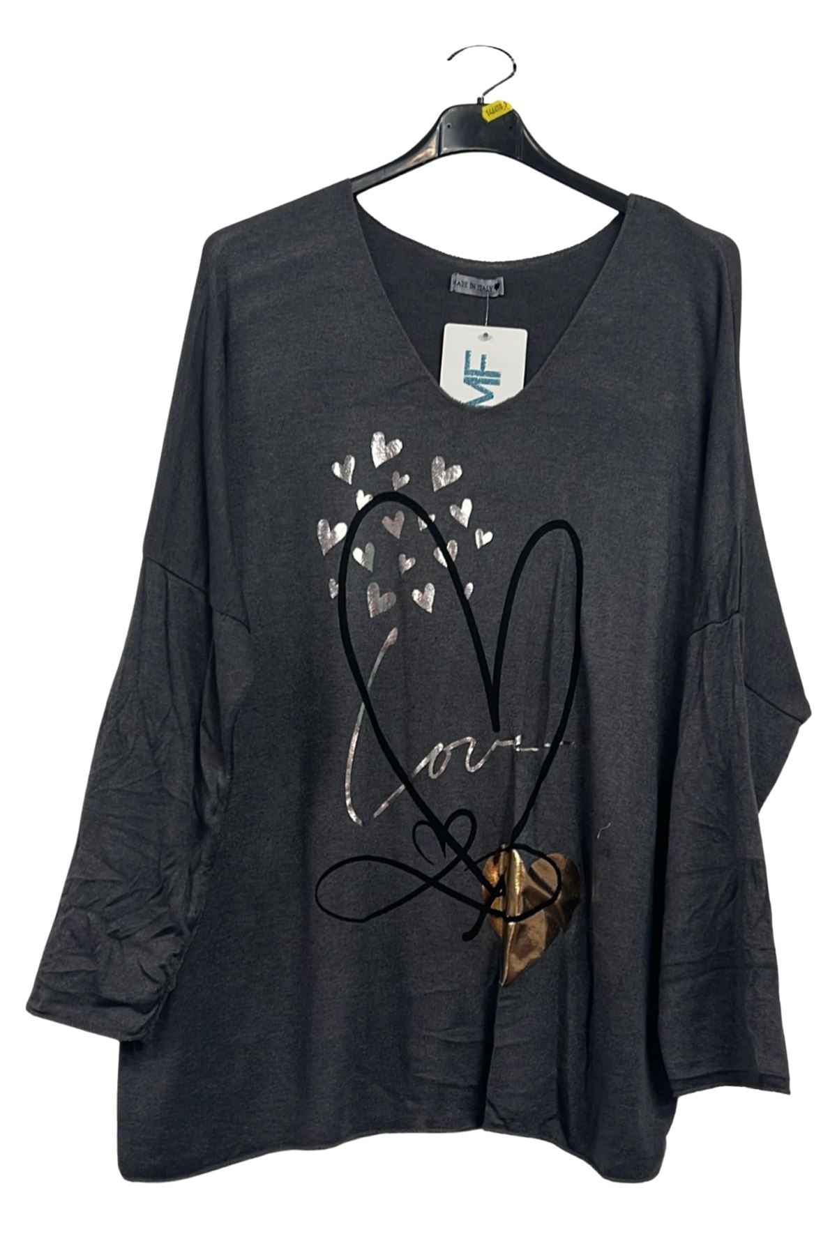Shimmering Love Hearts Tunic Top