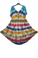 Tie Dye Paisley Leaf Pattern Dress