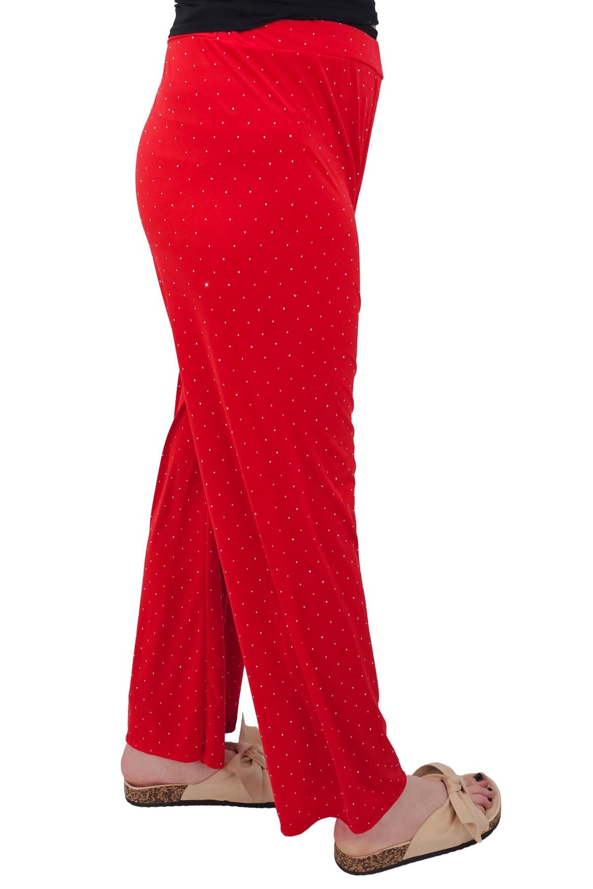 Diamante Pattern Wide Leg Trousers