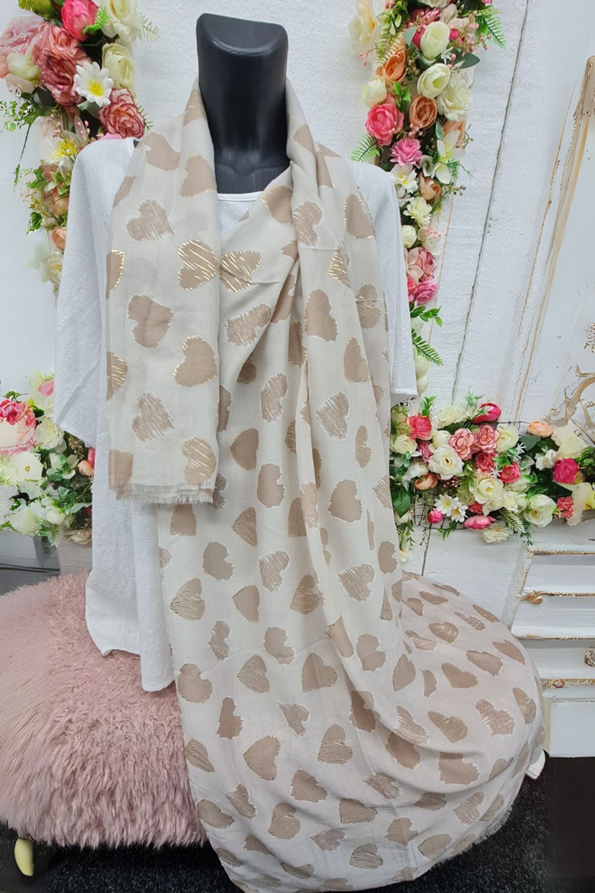 Heart Print Scarves