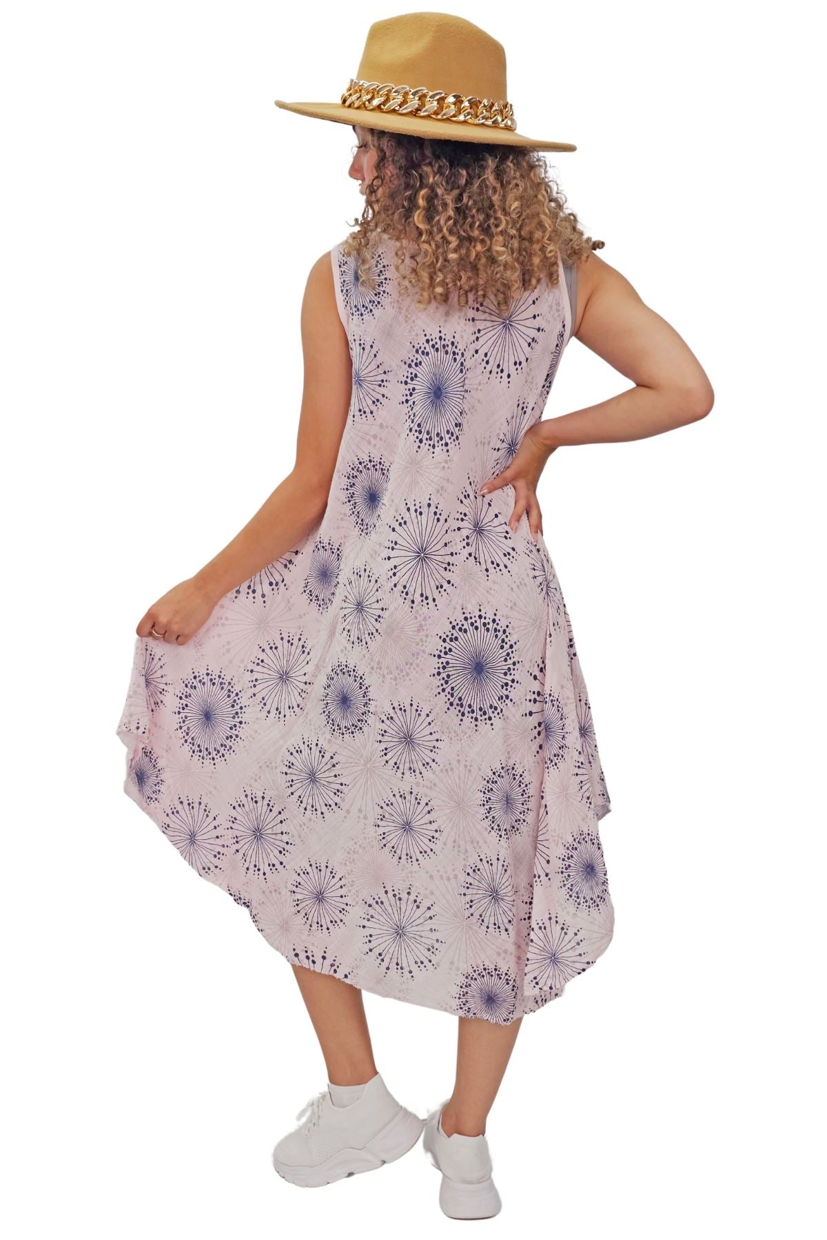 Abstract Firework Print Cotton Dress