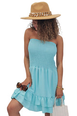 Plain Bandeau Shirred Playsuit