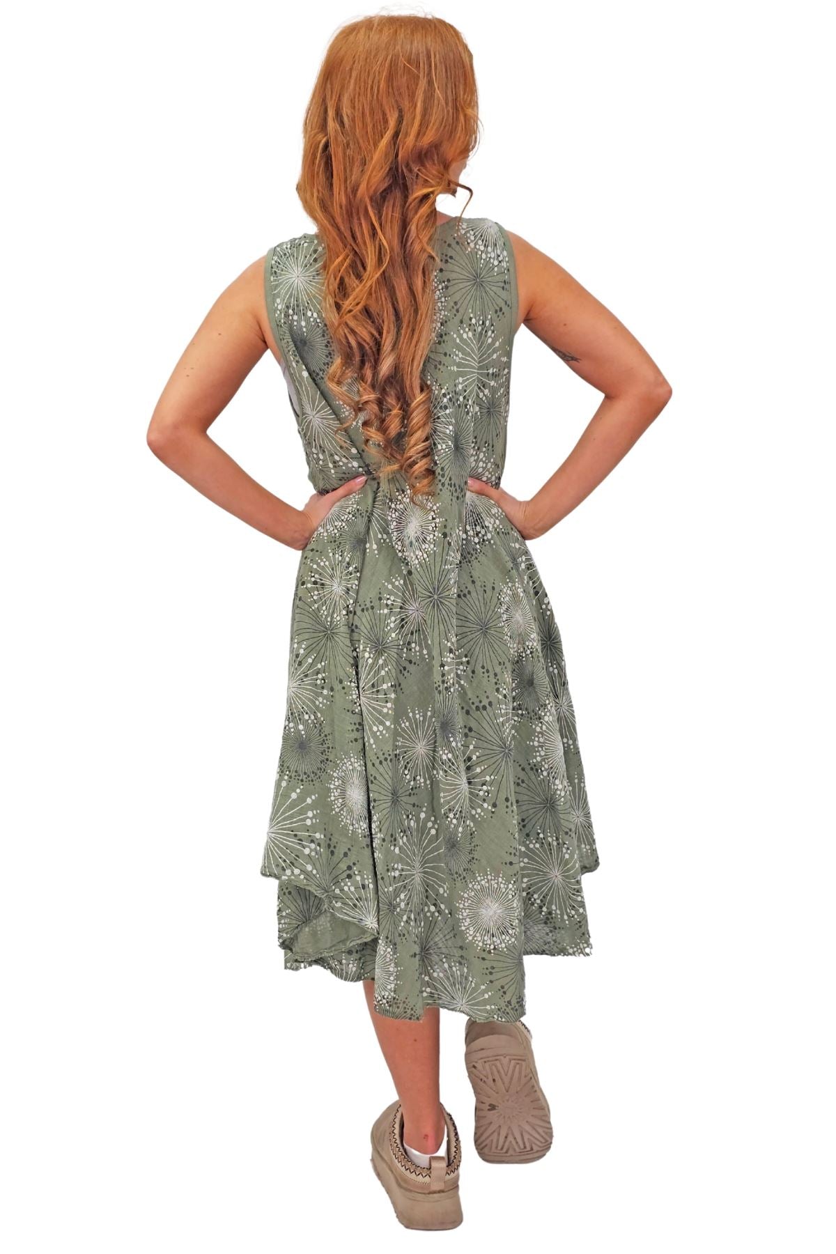 Abstract Firework Print Cotton Dress