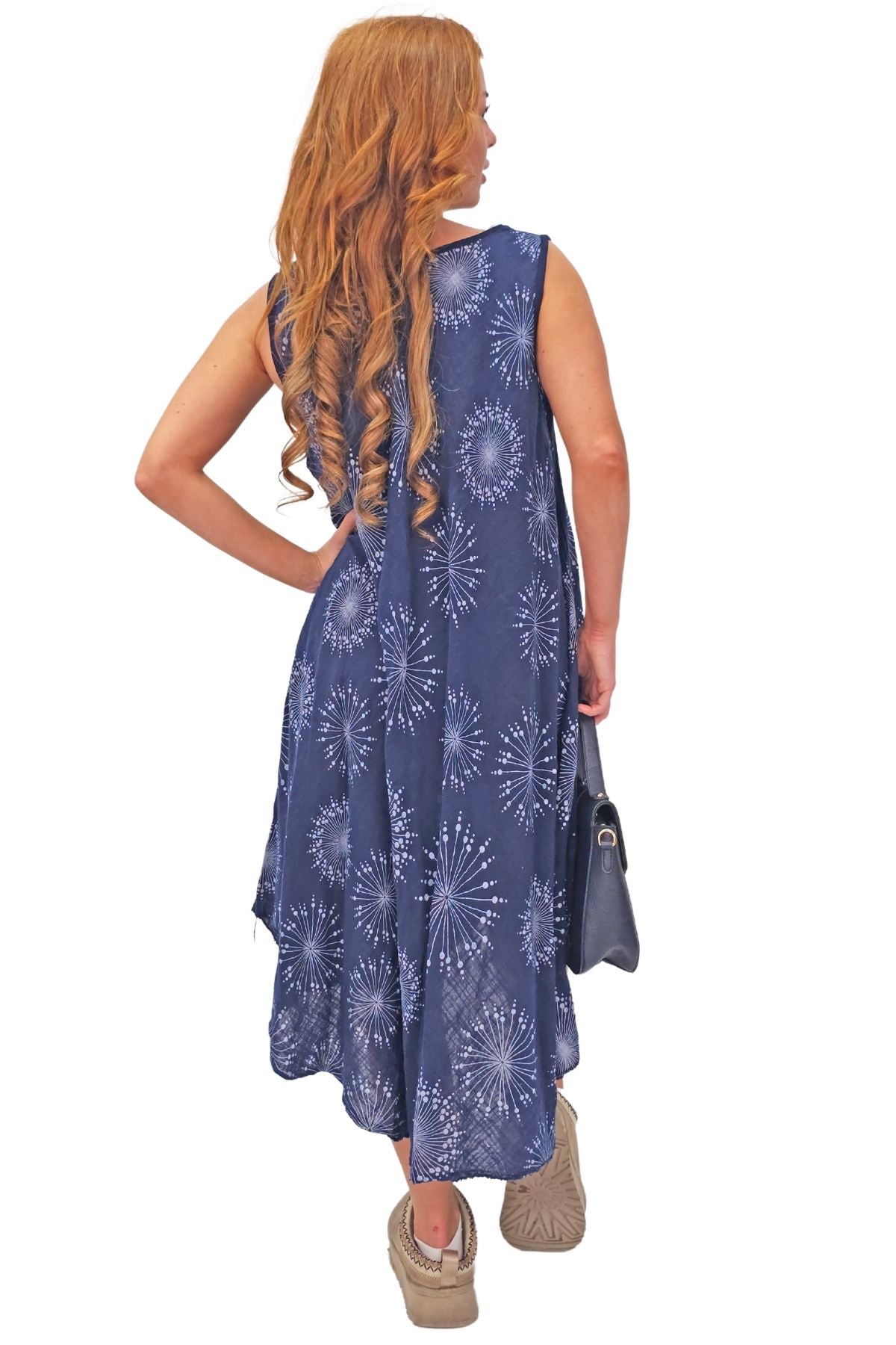 Abstract Firework Print Cotton Dress