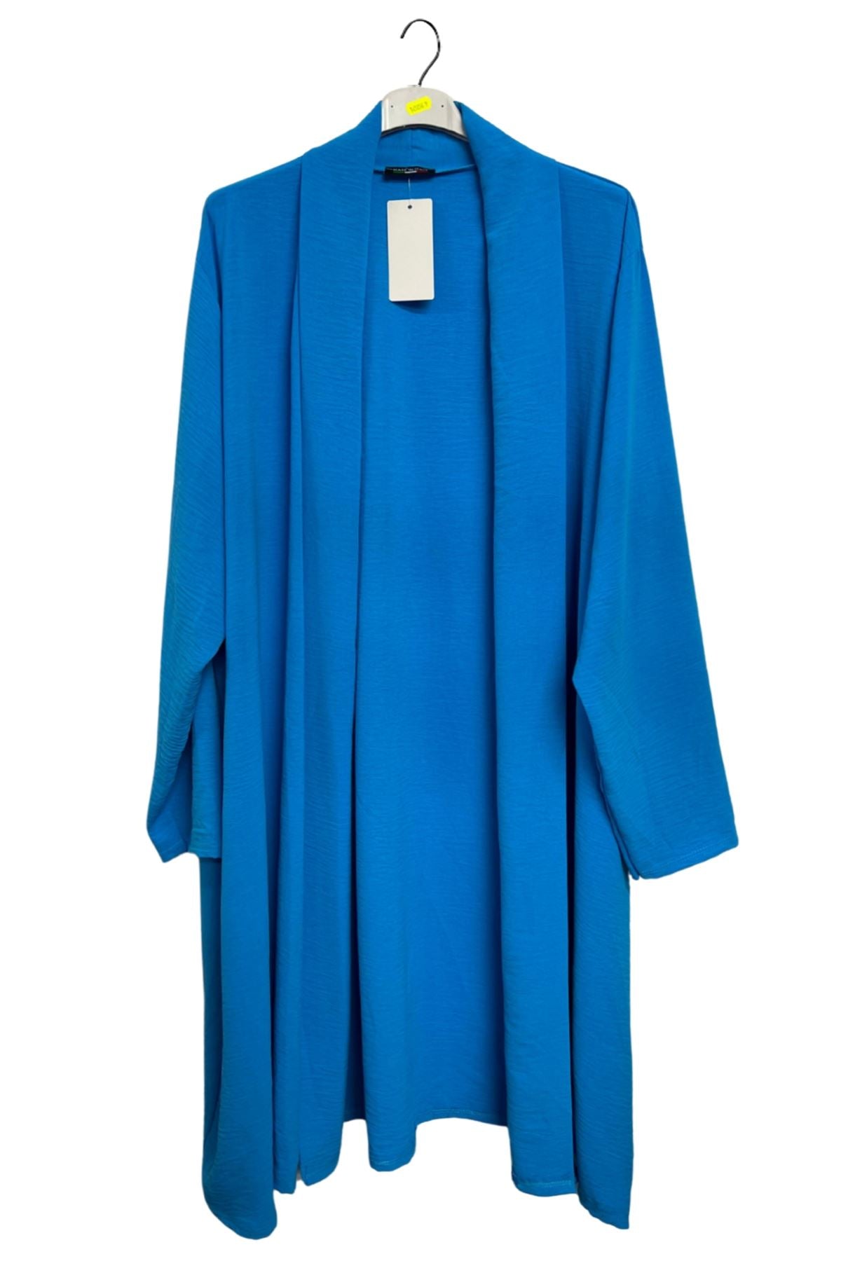 Plain Open-Front Design Long Cardigan
