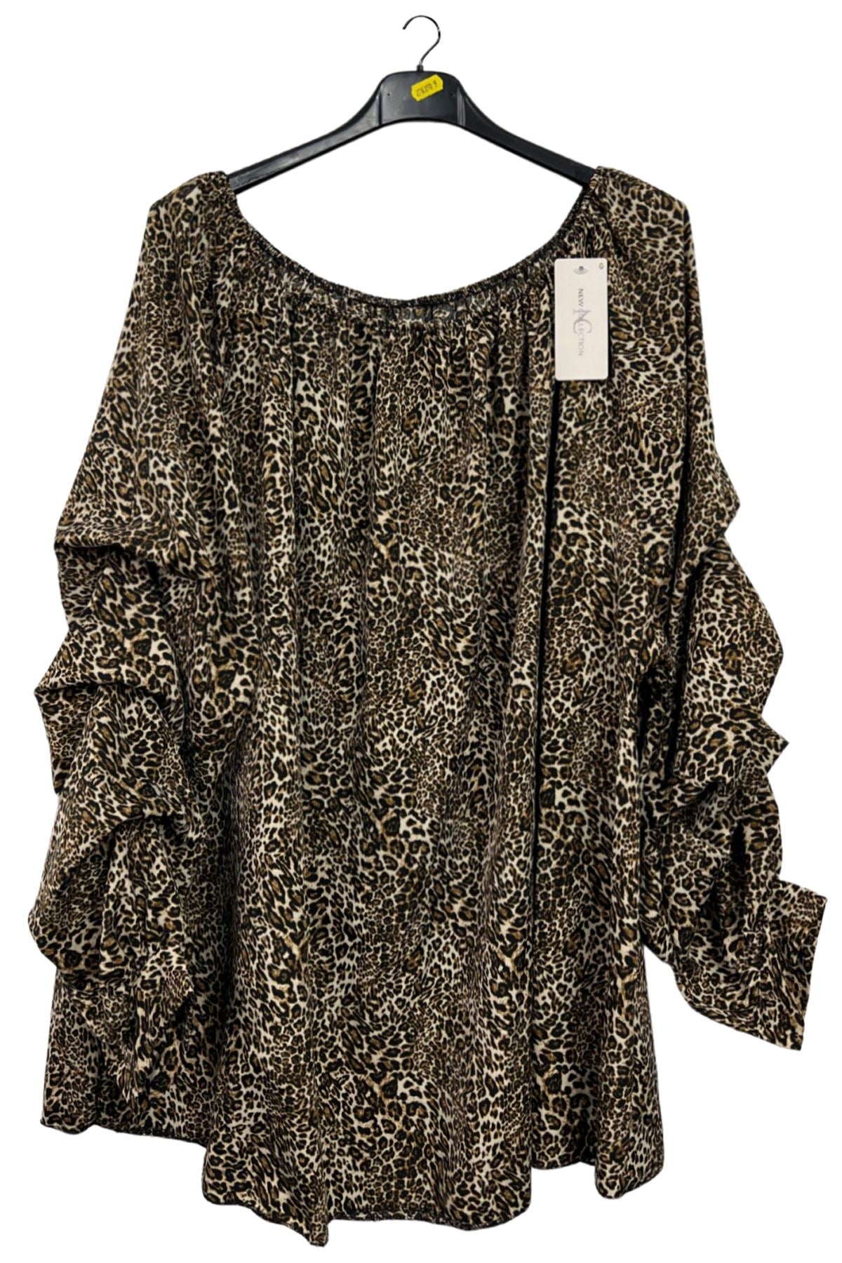 Leopards Print Ruched Top