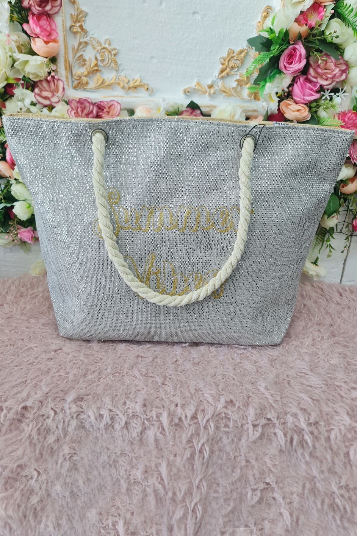Summer Vibes Print Two Handle Shoulder Bag