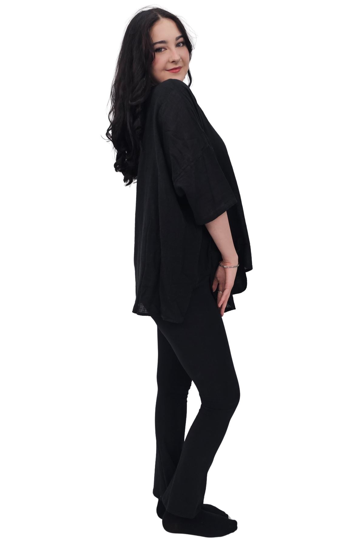 Plain Front Patch Pockets Cotton Top