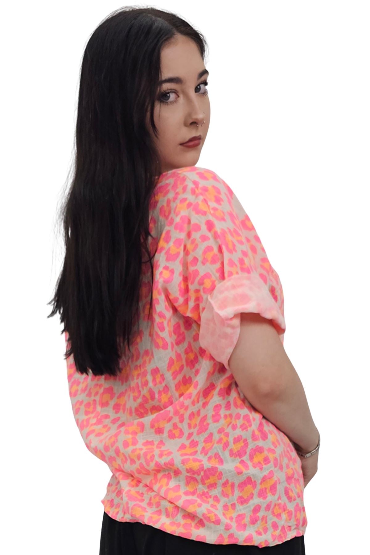 Leopard Print Tunic Cotton Top