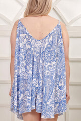 Paisley Print High Low Hem Top