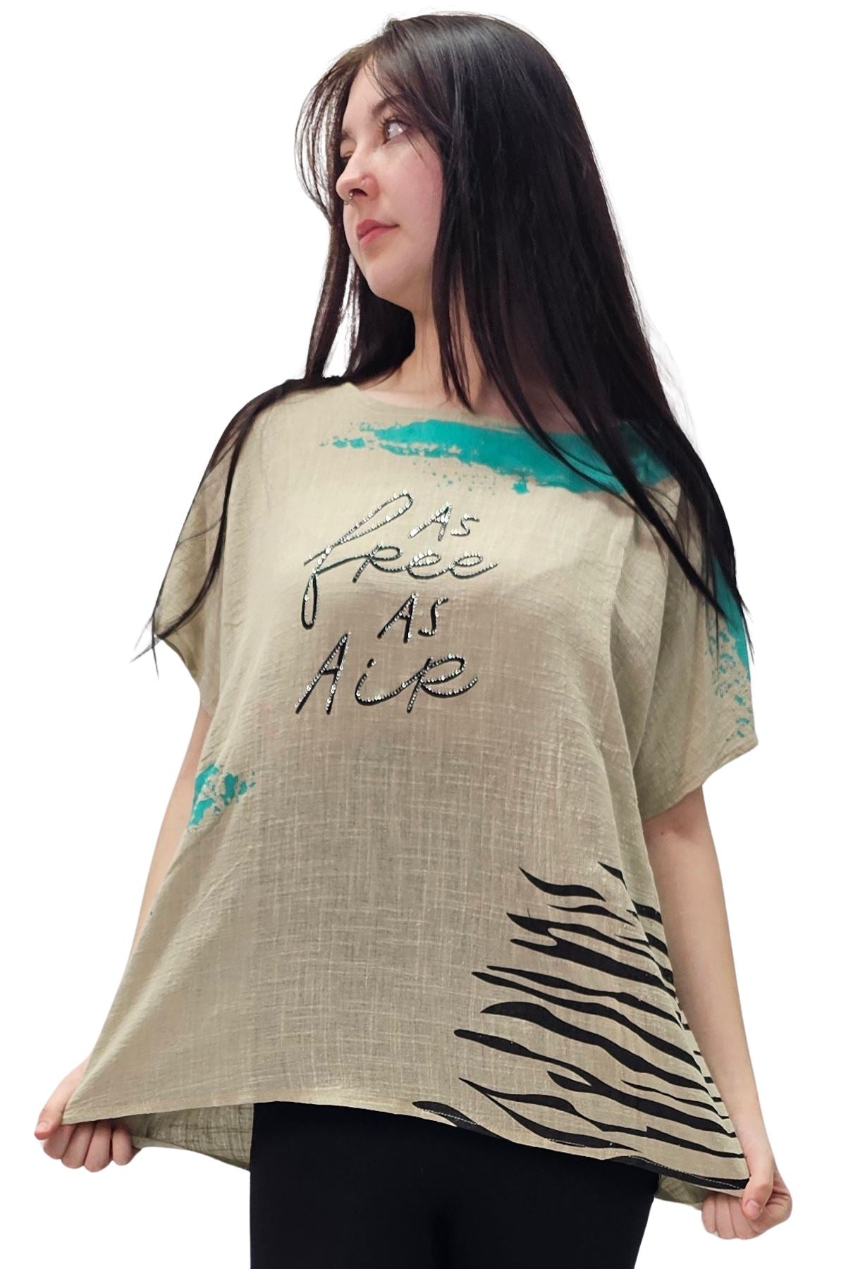 As Free As Air Print Cotton Top