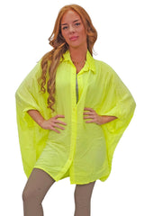 Plain Down Shoulders Button Up Shirt