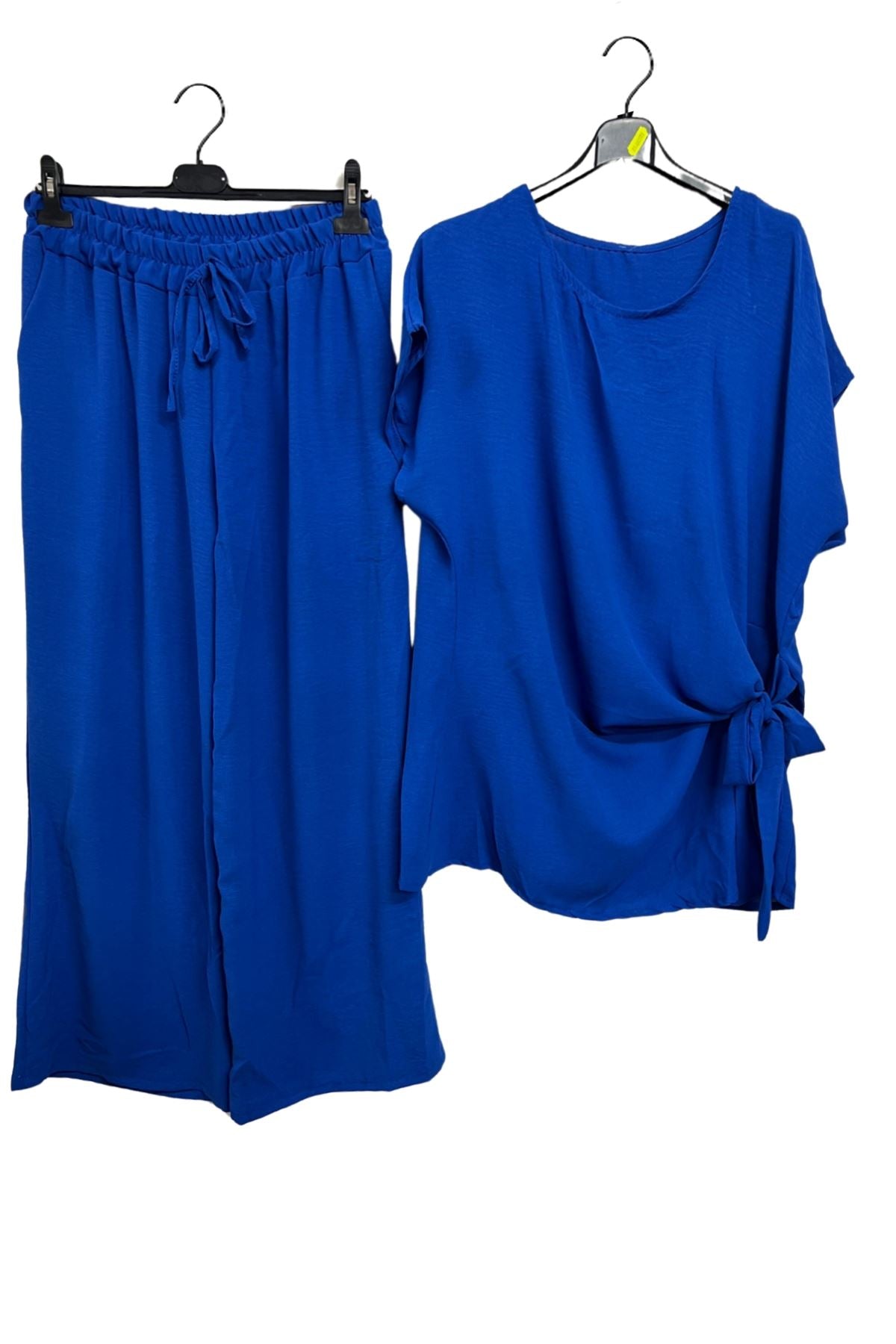 Plain Side Tie Detail Drawstring Waistband Co-Ord Set