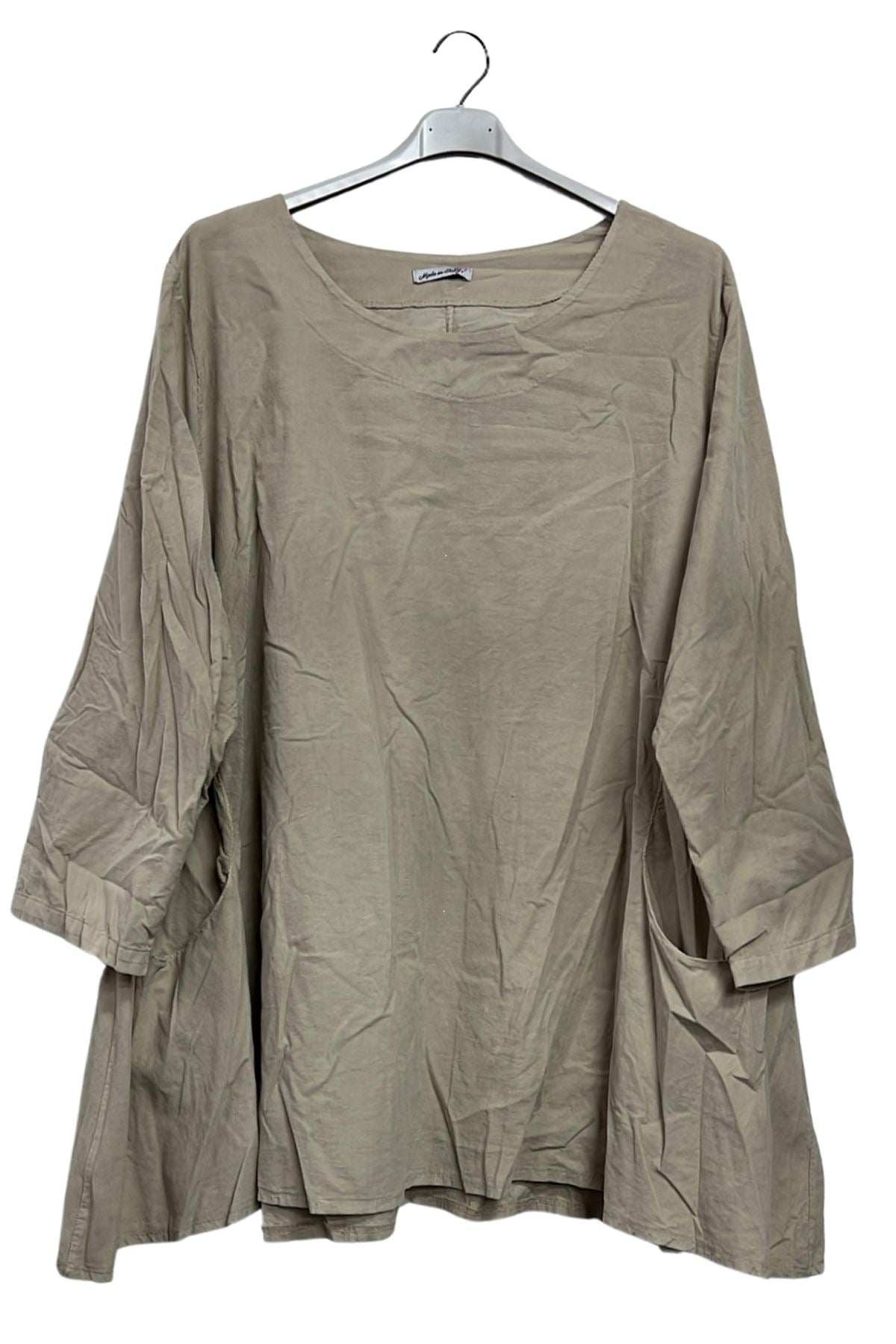 Plain Two Side Pockets Cotton Top