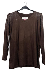 Plain Rhinestone Stud Detail Top