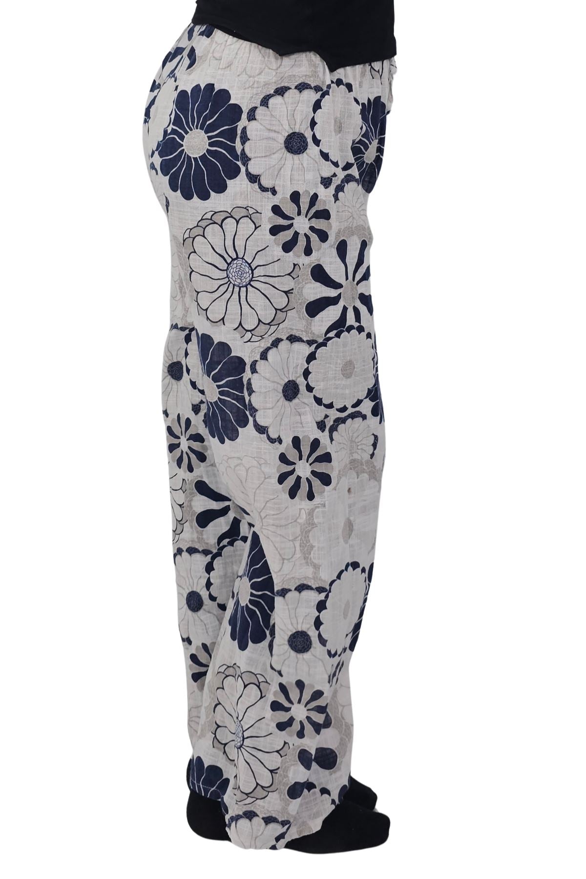 Floral Print Wide Leg Cotton Palazzo